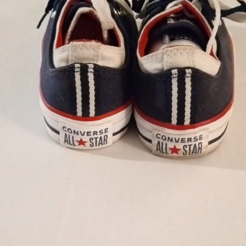 Converse Women's Size 7 All Star Red White Blue  Double Tongue - Picture 4 of 13
